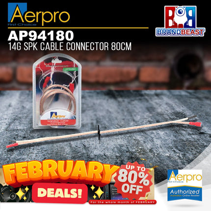 Aerpro AP94180 0.8M 14GA Speaker Cable With Terminals