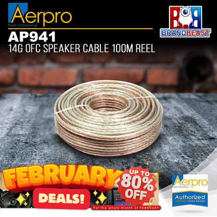 Aerpro AP941 14 Gauge OFC 100m Reel Speaker Cable