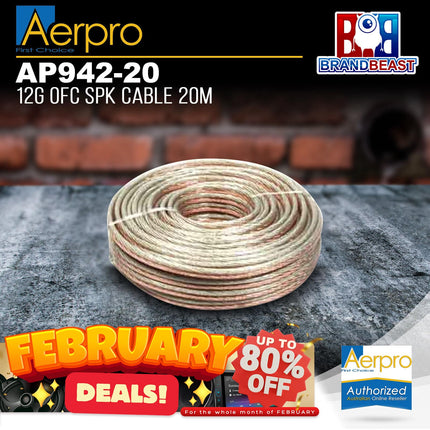 Aerpro AP942/20 12GA Twin Core Speaker Cable - 20M