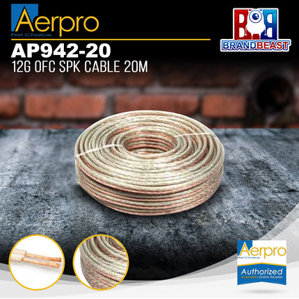 Aerpro AP942/20 12GA Twin Core Speaker Cable - 20M