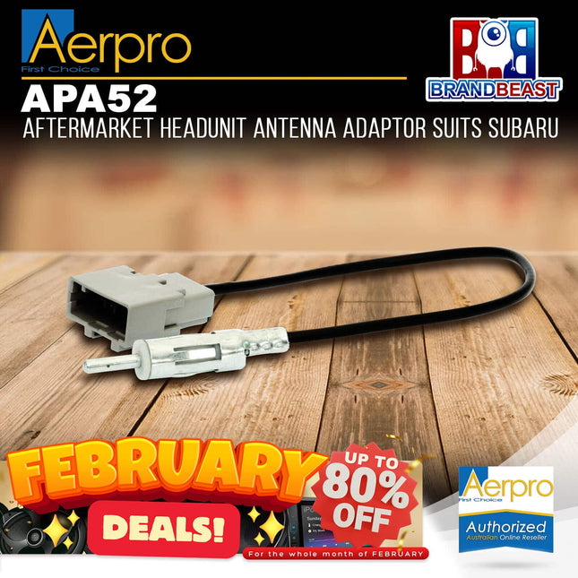 Aerpro APA52 Aftermarket Headunit Antenna Adaptor to Suit Subaru