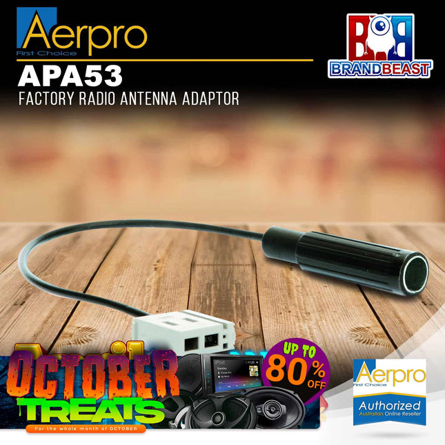 Aerpro APA53 Factory Headunit Antenna Adaptor to Suit Subaru