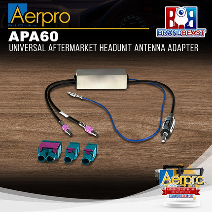 Aerpro APA60 Universal Aftermarket Headunit Antenna Adapter