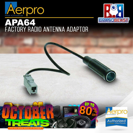 Aerpro APA64 Factory Headunit Antenna Adaptor to Suit Hyundai/Kia Vehicles