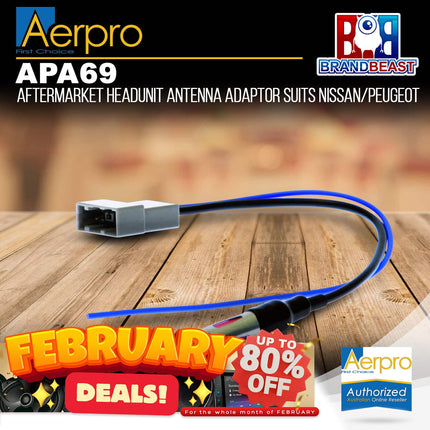 Aerpro APA69 Aftermarket Headunit Antenna Adaptor Suit Nissan Various Models