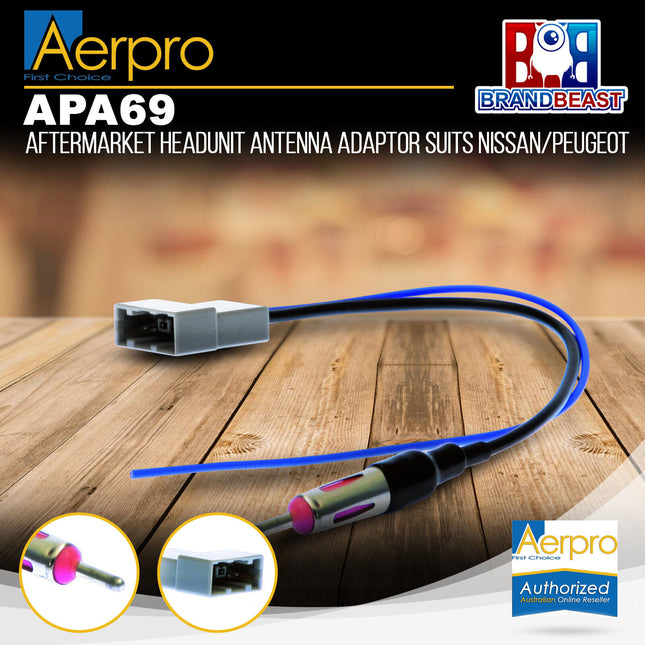 Aerpro APA69 Aftermarket Headunit Antenna Adaptor Suit Nissan Various Models
