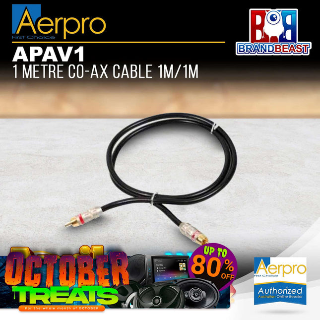 Aerpro APAV1 1 Metre 75ohm Coaxial Cable Male to Male