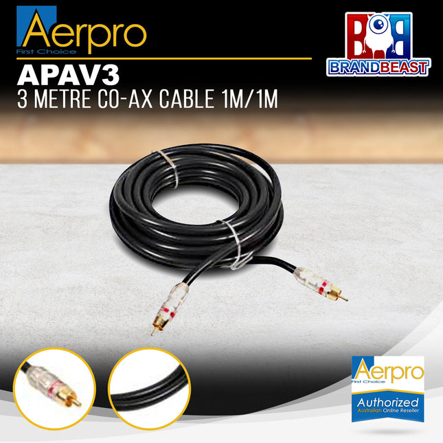 Aerpro APAV3 3M RCA Coaxial Cable 1M/1M