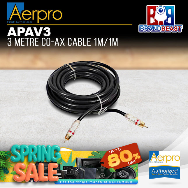 Aerpro APAV3 3M RCA Coaxial Cable 1M/1M