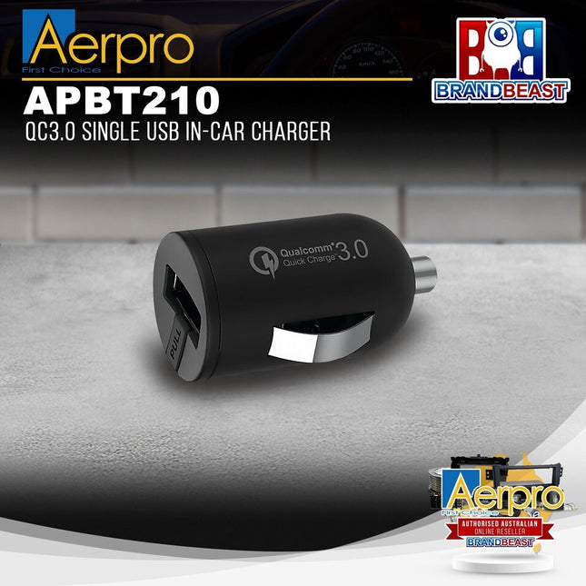 Aerpro APCC110 QC3.0 Single USB In-Car Charger