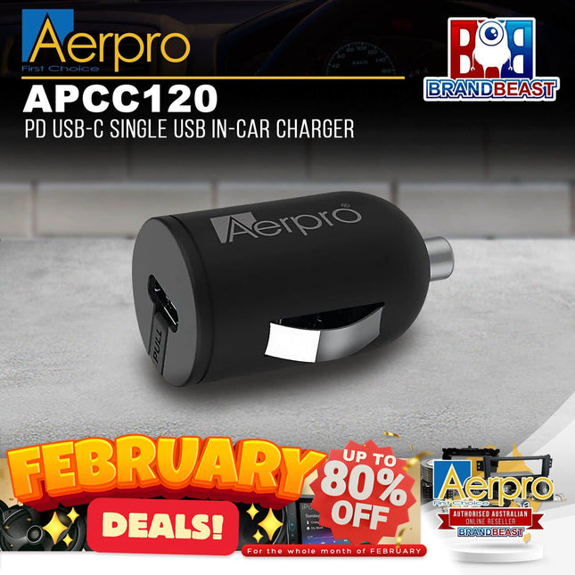 Aerpro APCC120 PD USB-C Single USB In-Car Charger