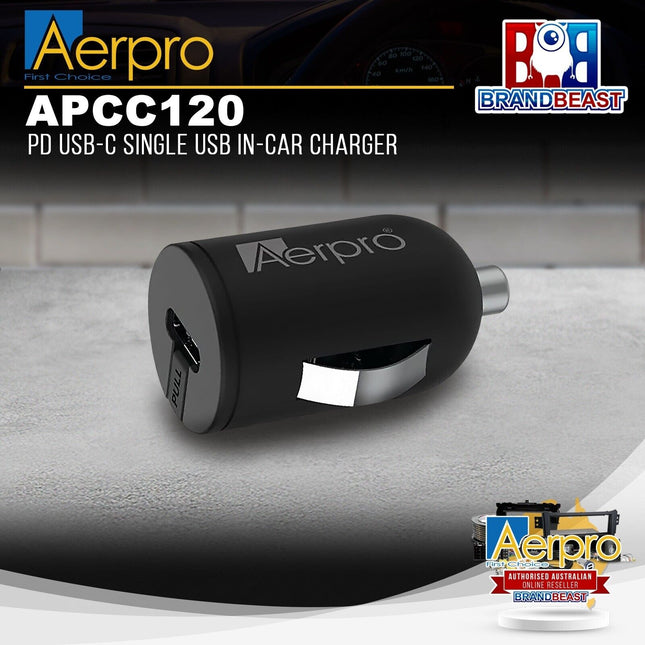 Aerpro APCC120 PD USB-C Single USB In-Car Charger