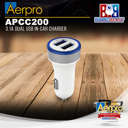 Aerpro APCC200 3.1A Dual USB In-Car Charger
