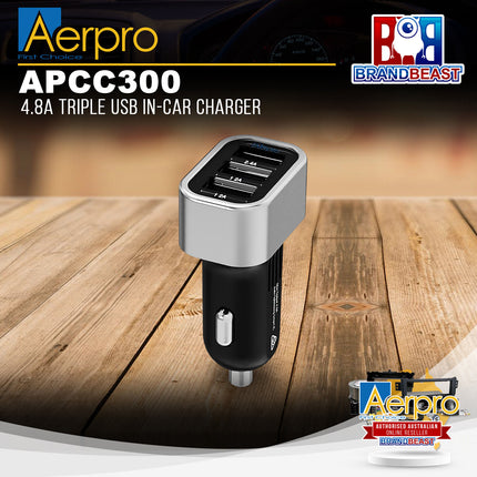 Aerpro APCC300 4.8A Triple USB In-Car Charger
