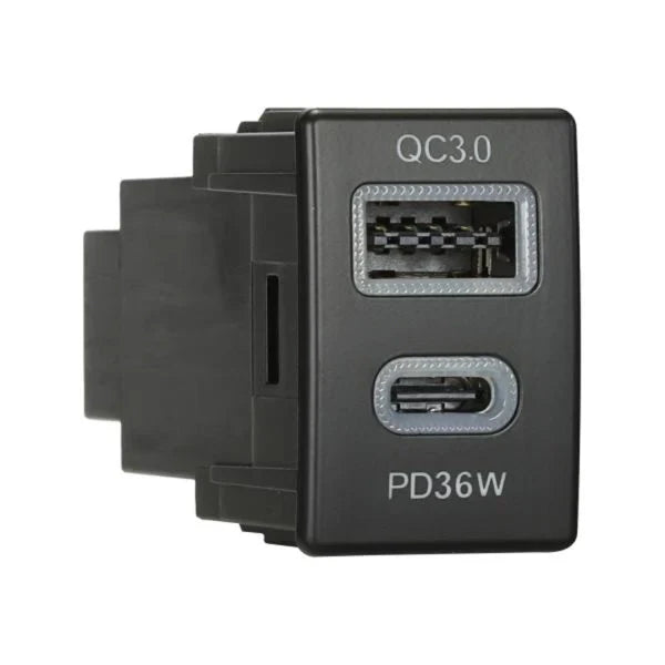 AERPRO APCCIZ6 - Dual USB Charger USB-C PD36W / USB-A QC3.0 Isuzu &amp; Mazda 21mm x 31mm