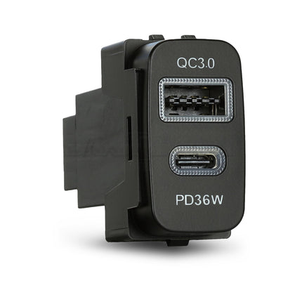 Aerpro APCCMT4 Dual USB-C PD36W USB-A QC3.0 Charger Mitsubishi 19.5x36.5mm