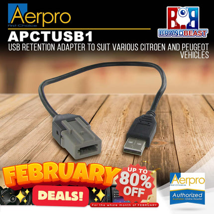 Aerpro APCTUSB1 USB Retention Adapter to Suit Various Citroen and Peugeot