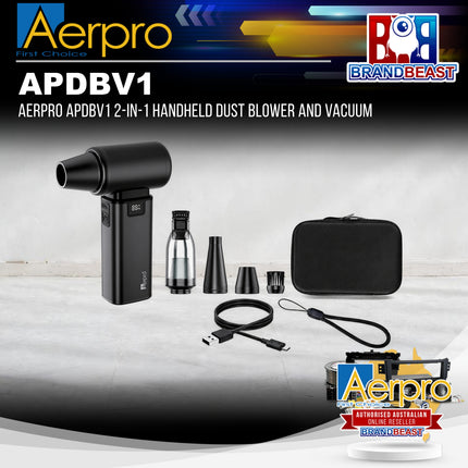 Aerpro APDBV1 2-in-1 Handheld Dust Blower and Vacuum