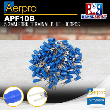 Aerpro APF10B 5.3mm Fork Terminal Blue - 100pcs