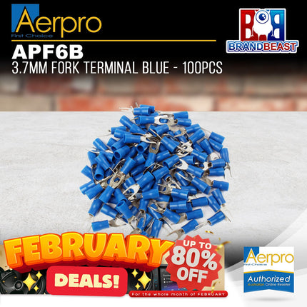 Aerpro APF6B 3.7mm Fork Terminal Blue - 100pcs