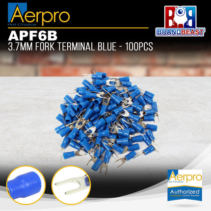 Aerpro APF6B 3.7mm Fork Terminal Blue - 100pcs