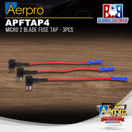 Aerpro APFTAP4 Micro 2 Blade Fuse Tap - 3Pcs