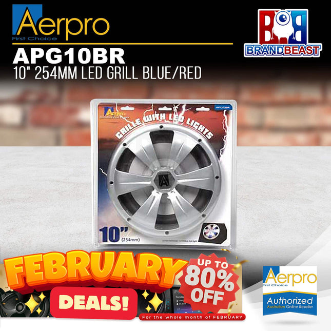 Aerpro APG10BR 10&quot; 254mm LED Grille Blue/Red