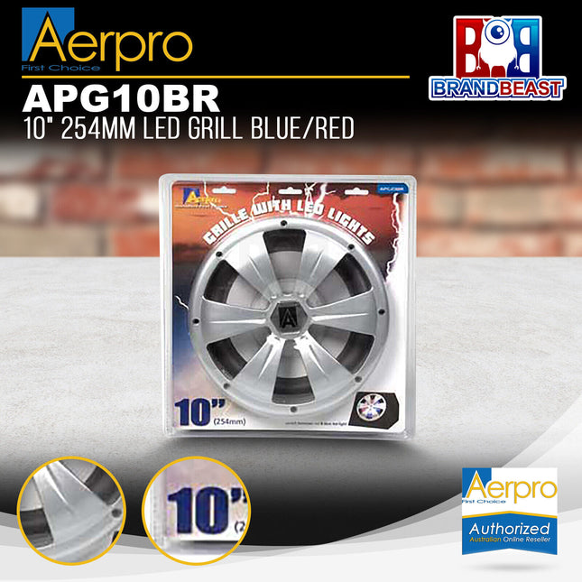 Aerpro APG10BR 10" 254mm LED Grille Blue/Red