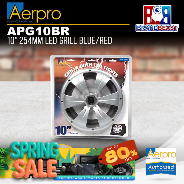 Aerpro APG10BR 10" 254mm LED Grille Blue/Red