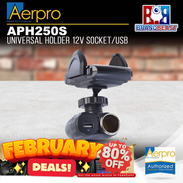 Aerpro APH250S 12V Universal Holder Socket / USB