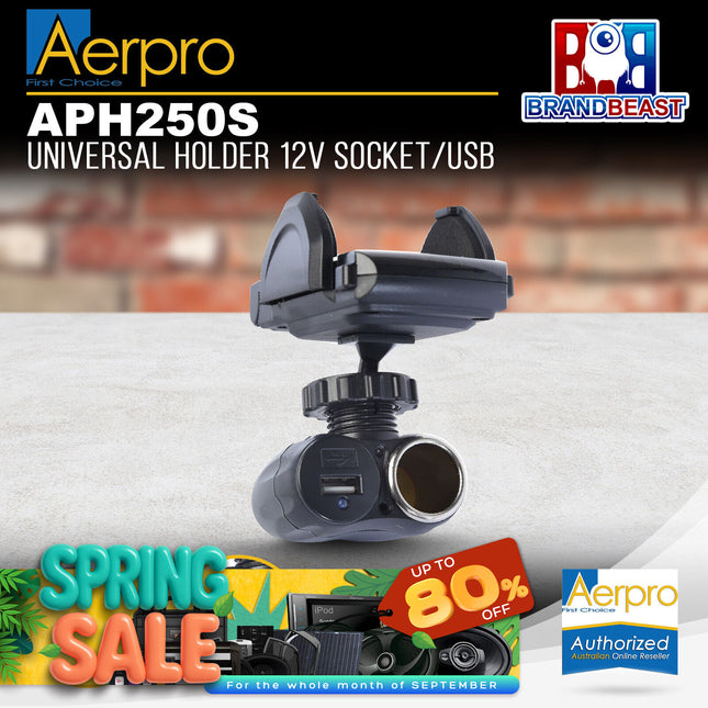 Aerpro APH250S 12V Universal Holder Socket / USB
