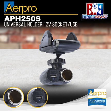 Aerpro APH250S 12V Universal Holder Socket / USB