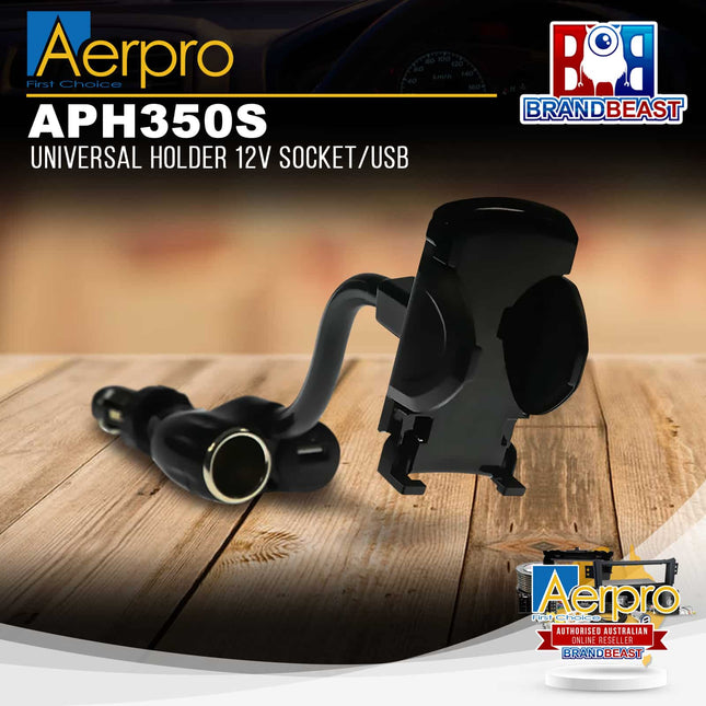 Aerpro APH350S Universal Holder 12V Socket/USB