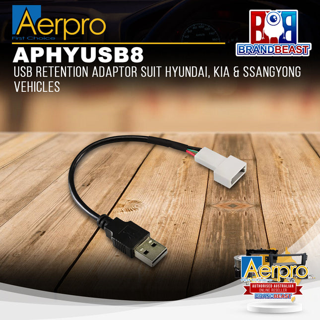 Aerpro APHYUSB8 USB Retention Adaptor Suit Hyundai, Kia & SsangYong Vehicles