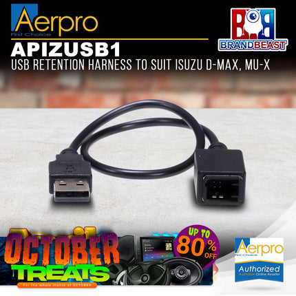 Aerpro APIZUSB1 USB Retention Harness Adapter Suit Isuzu D-MAX/MU-X