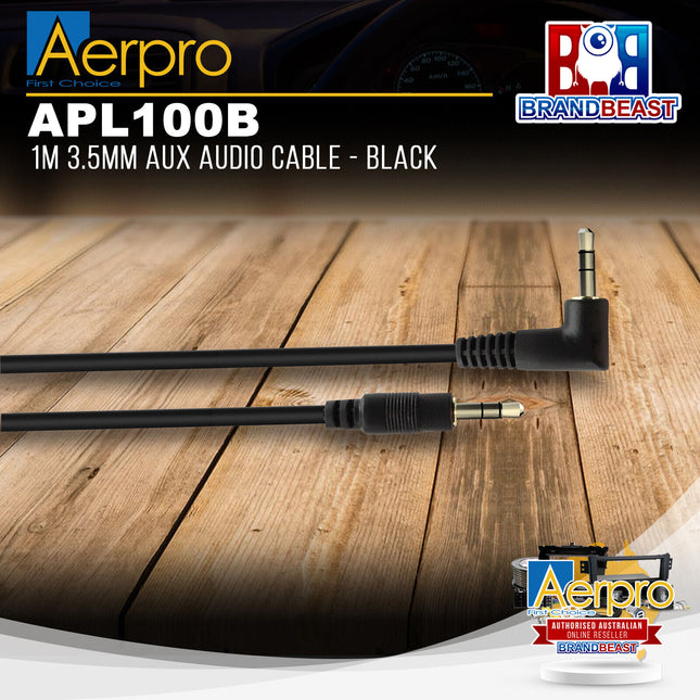 Aerpro APL100B 1M 3.5mm AUX Audio Cable - Black