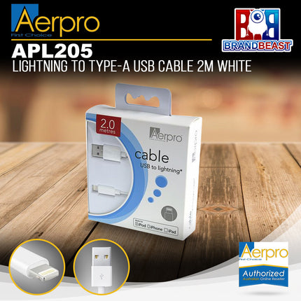 Aerpro APL205 2M Lightning to Type A USB Cable