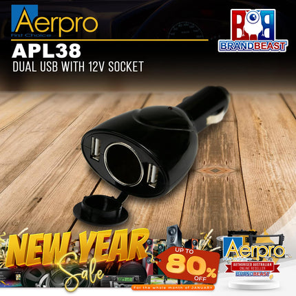 Aerpro APL38 Dual USB With 12V Socket