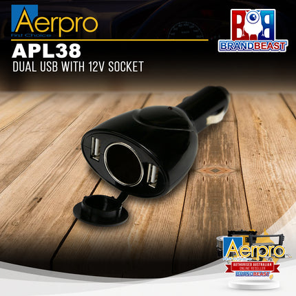 Aerpro APL38 Dual USB With 12V Socket