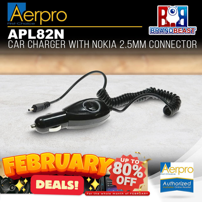 Aerpro APL82N Car Charger with Nokia 2.5mm Connector