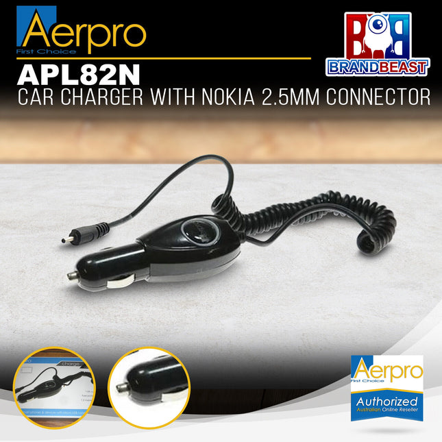 Aerpro APL82N Car Charger with Nokia 2.5mm Connector