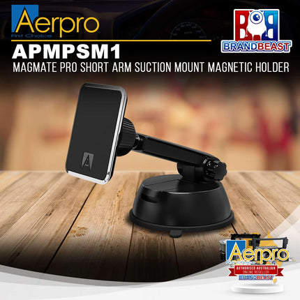 Aerpro APMPSM1 Magmate Pro Short Arm Suction Mount Magnetic Holder