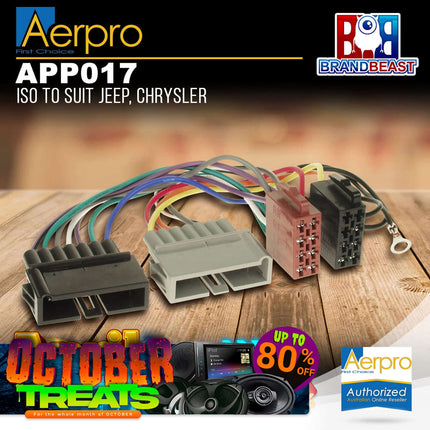 Aerpro APP017 ISO Harness to Suit Jeep/Chrysler Vehicles