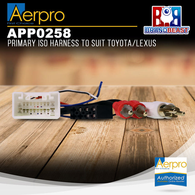 Aerpro APP0258 Primary ISO Harness to Suit Toyota/Lexus (Amplified)