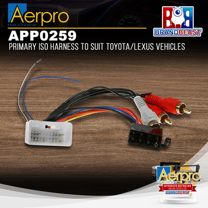 Aerpro APP0259 Primary ISO Harness to Suit Toyota/Lexus Vehicles