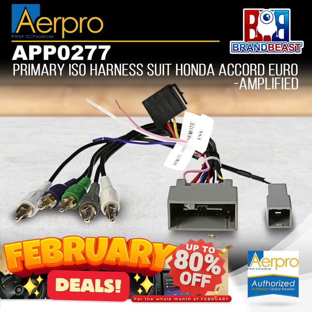 Aerpro APP0277 Primary ISO Harness to Suit Honda Accord Euro-Amplified