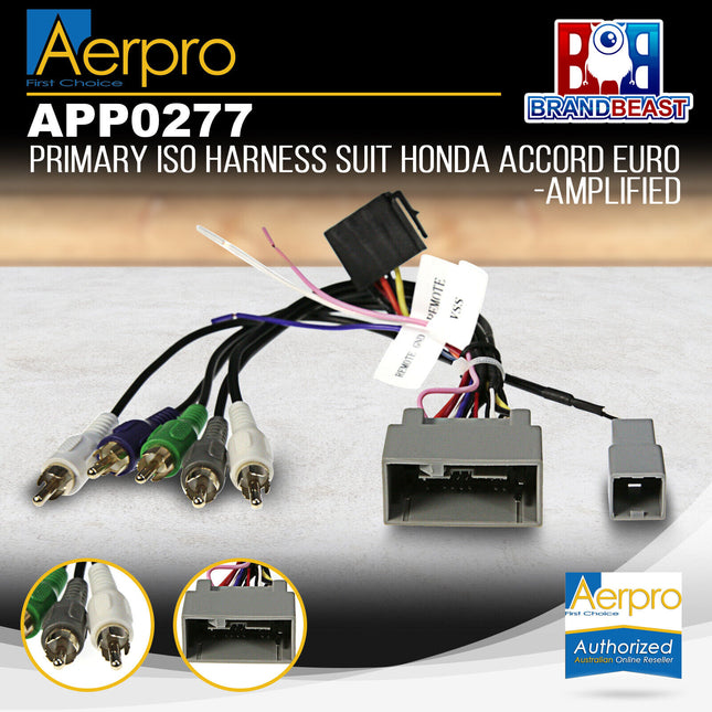 Aerpro APP0277 Primary ISO Harness to Suit Honda Accord Euro-Amplified