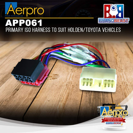 Aerpro APP061 Primary ISO Harness to Suit Holden/Toyota Vehicles