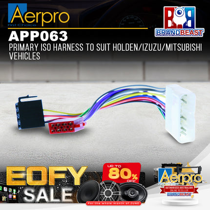 Aerpro APP063 Primary ISO Harness to Suit Holden/Izuzu/Mitsubishi Vehicles