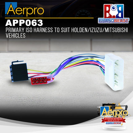 Aerpro APP063 Primary ISO Harness to Suit Holden/Izuzu/Mitsubishi Vehicles